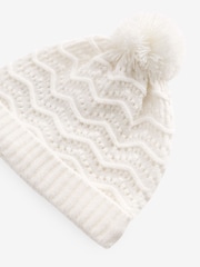 White Knitted Baby Pom Hat (0mths-2yrs) - Image 2 of 4