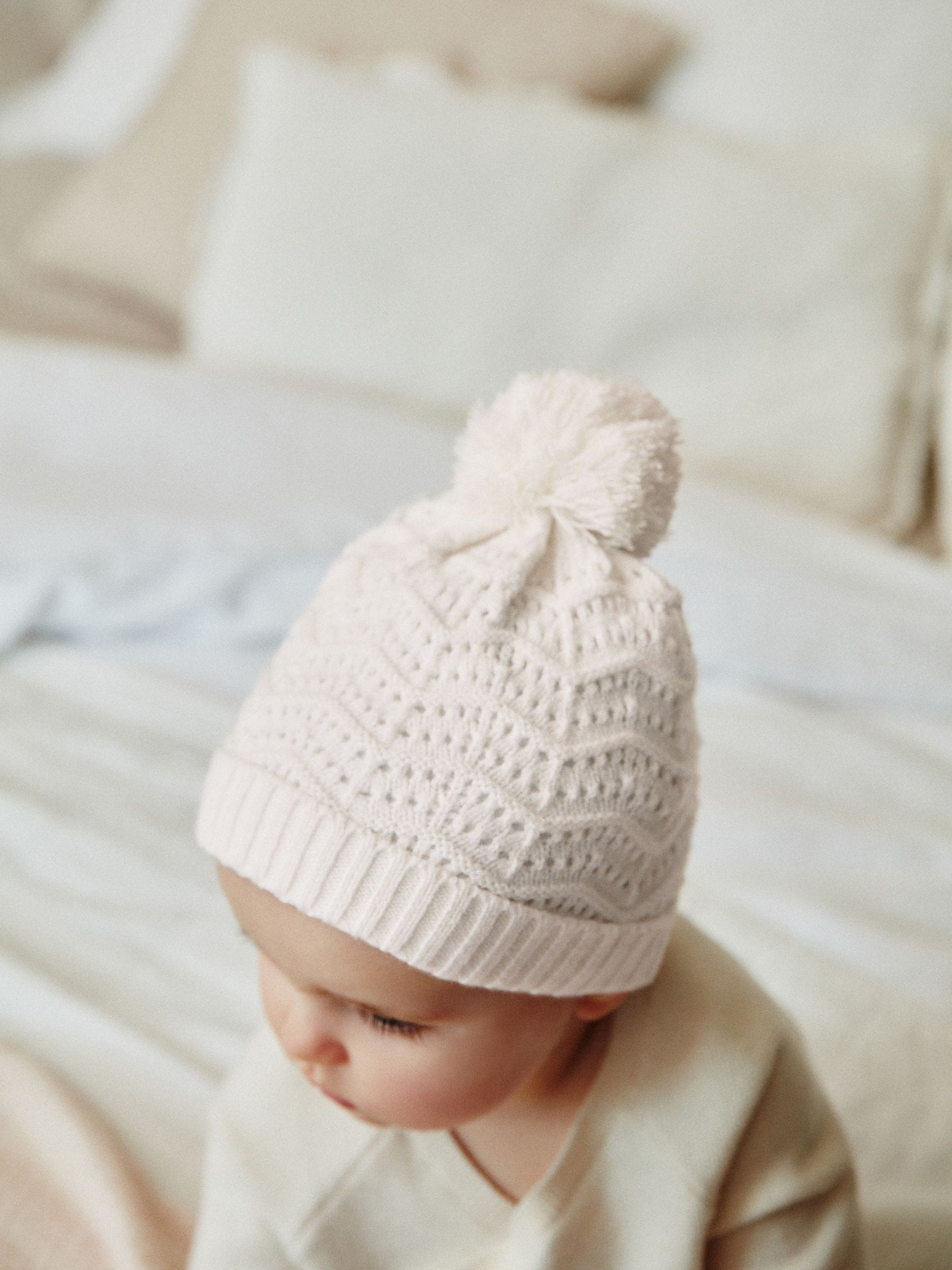 Buy White Knitted Baby Pom Hat 0mths 2yrs from the Next UK online shop