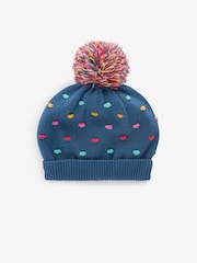 Navy Baby Pom Hat (0mths-2yrs) - Image 1 of 3