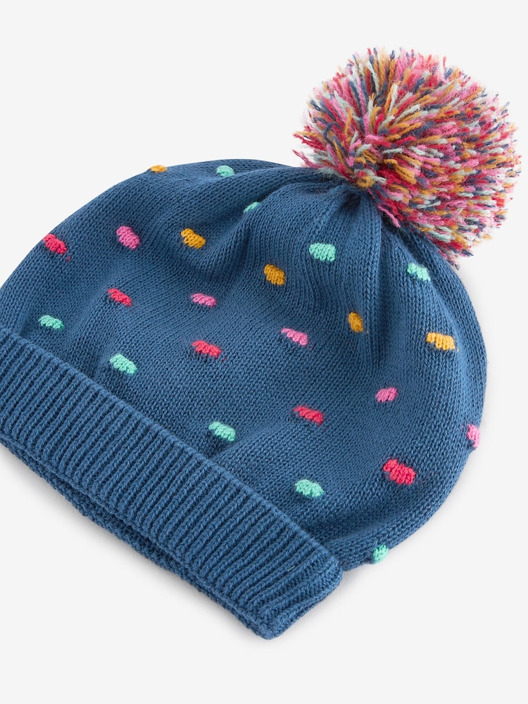 Navy Baby Pom Hat (0mths-2yrs) - Image 2 of 3