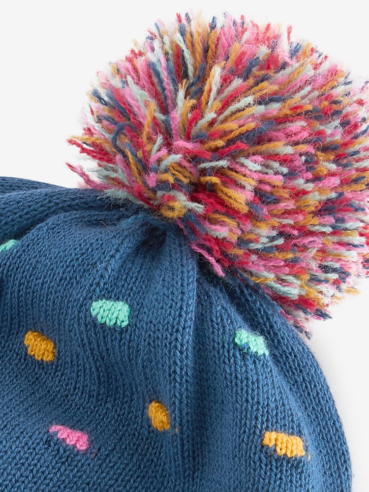 Navy Baby Pom Hat (0mths-2yrs) - Image 3 of 3
