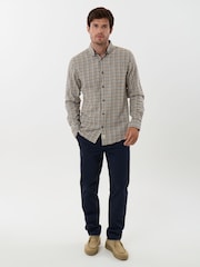 Saltwell Cream Brushed Cotton Long Sleeve Shirt - Image 4 of 5