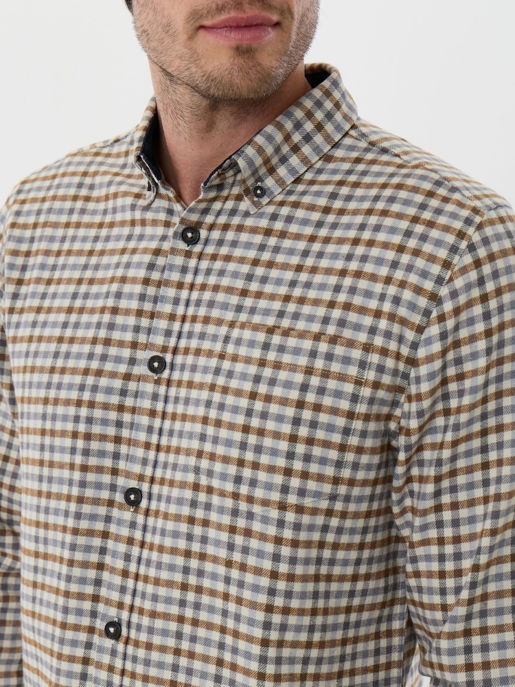 Saltwell Cream Brushed Cotton Long Sleeve Shirt - Image 5 of 5