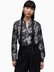 AllSaints Grey Toni Shirt - Image 3 of 7