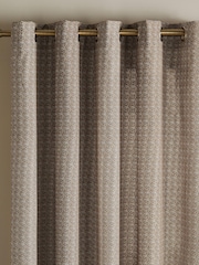 Catherine Lansfield Natural Textured Thermal Lined Eyelet Curtains - Image 2 of 3