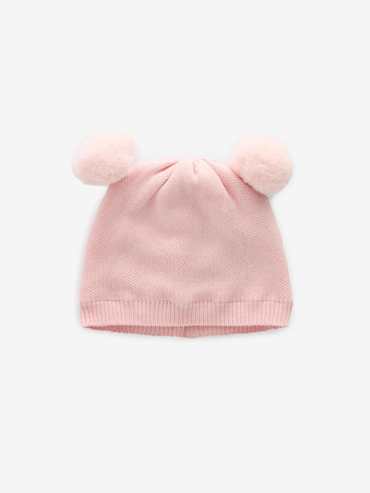 Pink Baby Delicate Double Pom Hat (0mths-2yrs) - Image 1 of 3