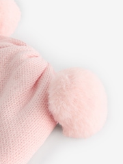 Pink Baby Delicate Double Pom Hat (0mths-2yrs) - Image 2 of 3