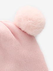 Pink Baby Delicate Double Pom Hat (0mths-2yrs) - Image 3 of 3