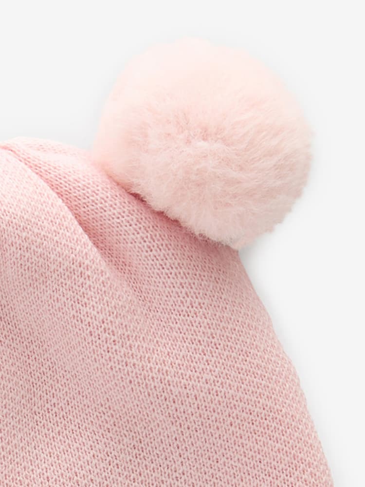 Pink Baby Delicate Double Pom Hat (0mths-2yrs) - Image 3 of 3