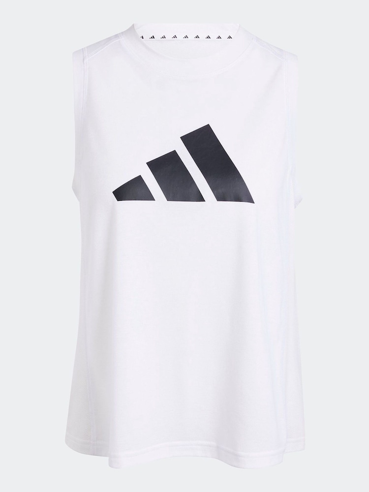 Weiß - adidas – Train Essentials – Trainingsweste mit großem Logo - Bild 4 von 4