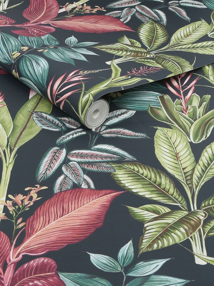 Blue Fantasy Rainforest Leaves Multi 10M Wallpaper - Image 4 of 4 Blue Fantasy Rainforest Leaves Multi 10M Wallpaper - Image 4 of 4