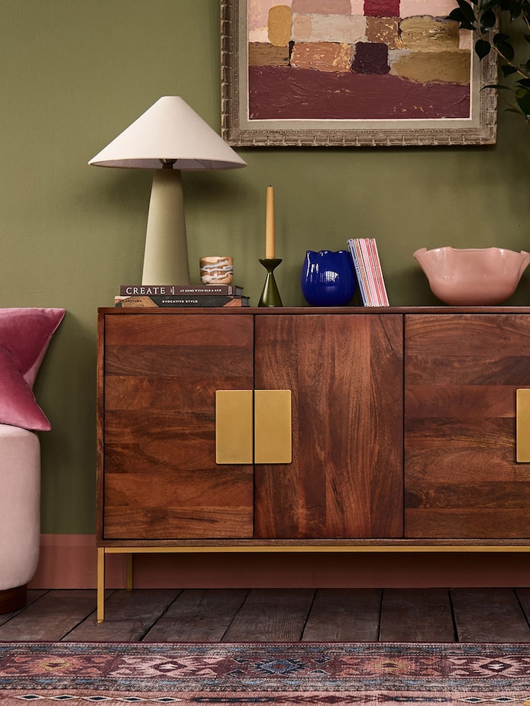 Swoon Brown Banner Mango Wood 4 Door Sideboard - Image 1 of 8