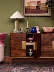 Swoon Brown Banner Mango Wood 4 Door Sideboard - Image 2 of 8