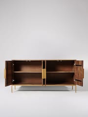 Swoon Brown Banner Mango Wood 4 Door Sideboard - Image 3 of 8