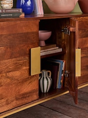 Swoon Brown Banner Mango Wood 4 Door Sideboard - Image 6 of 8