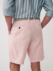 Pink - Chinoshorts aus Baumwoll-Leinen mit Gürtel - Bild 3 von 8