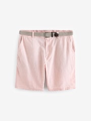 Pink - Chinoshorts aus Baumwoll-Leinen mit Gürtel - Bild 5 von 8