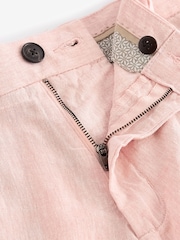 Pink - Chinoshorts aus Baumwoll-Leinen mit Gürtel - Bild 6 von 8