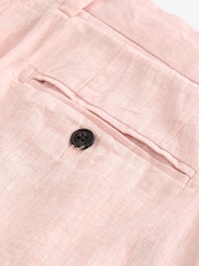 Pink - Chinoshorts aus Baumwoll-Leinen mit Gürtel - Bild 7 von 8