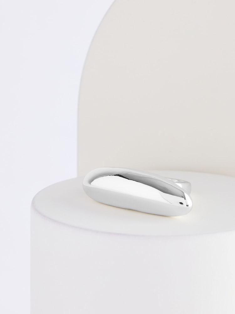 Silver Tone Sleek Bar Ring Made With Recycled Zinc - Image 4 of 4