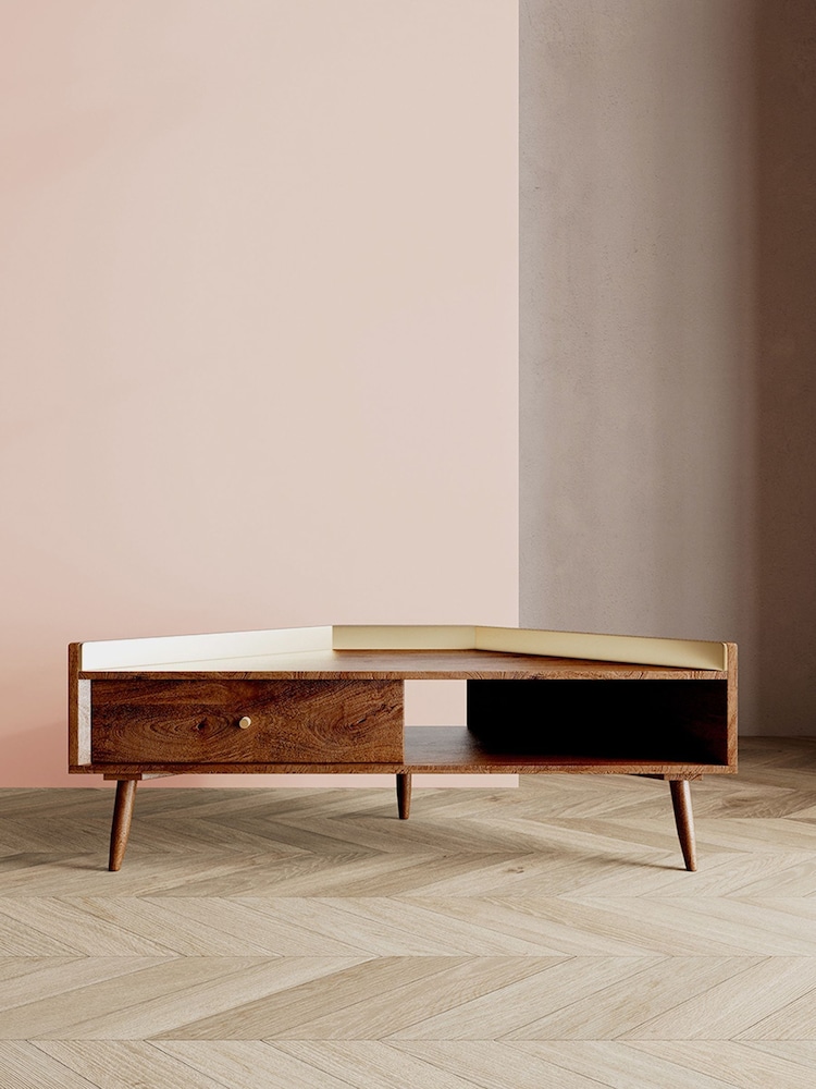 Swoon Brown Fresco Mango Wood Corner TV Unit, Up to 43 inch - Image 1 of 5 Swoon Brown Fresco Mango Wood Corner TV Unit, Up to 43 inch - Image 1 of 5