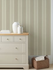 Brown Neutral Bold Country Stripe 10M Wallpaper - Image 1 of 4