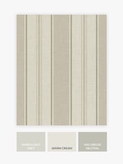Brown Neutral Bold Country Stripe 10M Wallpaper - Image 3 of 4