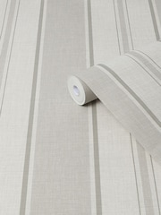 Brown Neutral Bold Country Stripe 10M Wallpaper - Image 4 of 4