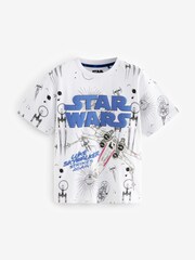 White Ground Licensed Star Wars 100% Cotton T-Shirt (3-16yrs) - Image 1 of 3