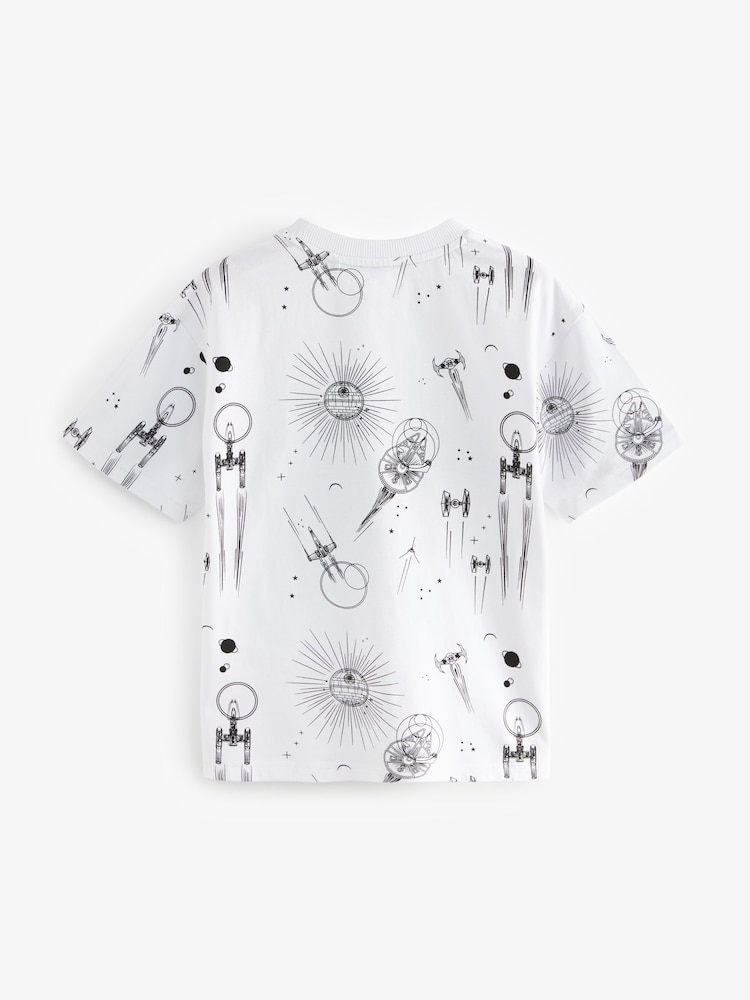 White Ground Licensed Star Wars 100% Cotton T-Shirt (3-16yrs) - Image 2 of 3