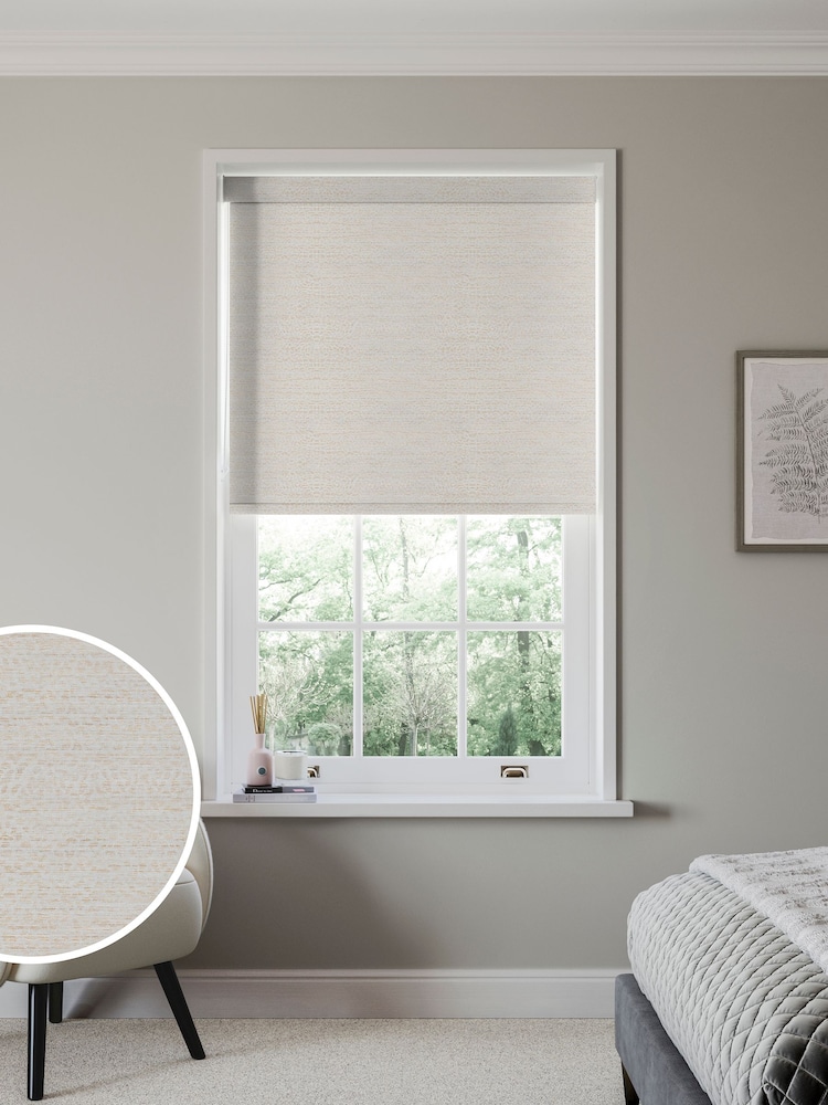 Champagne Cream Vicus Made to Measure Blackout Roller Blind - Image 1 of 6