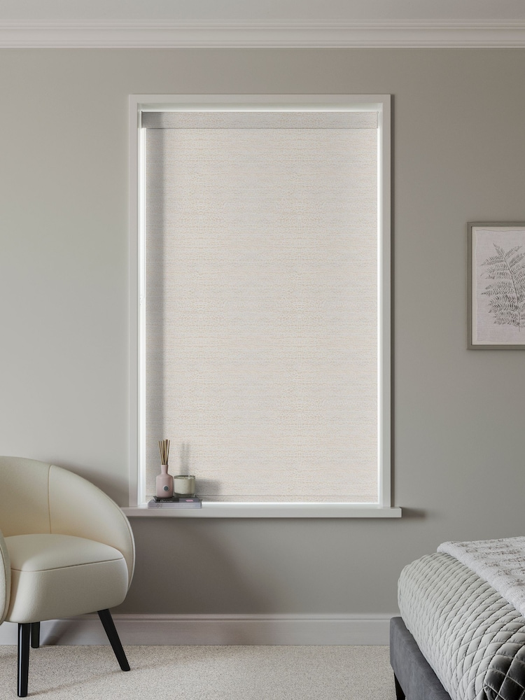 Champagne Cream Vicus Made to Measure Blackout Roller Blind - Image 2 of 6
