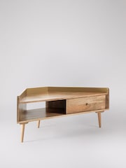Swoon Natural Fresco Mango Wood Corner TV Unit, Up to 43 inch - Image 3 of 5