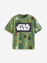 Khaki Green Licensed Star Wars All Over Print 100% Cotton Short Sleeve T-Shirt (3-16yrs) - Image 2 of 4
