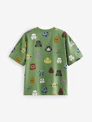 Khaki Green Licensed Star Wars All Over Print 100% Cotton Short Sleeve T-Shirt (3-16yrs) - Image 3 of 4