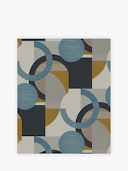 Blue Retro Geometric Shapes 10M Wallpaper - Image 2 of 4