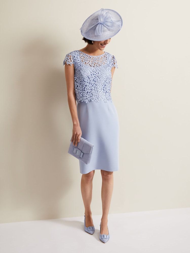 Azul - Vestido de doble capa de encaje Daisy de Phase Eight - Imagen 1 de 7 Azul - Vestido de doble capa de encaje Daisy de Phase Eight - Imagen 1 de 7