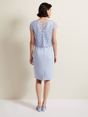 Phase Eight Blue Daisy Lace Double Layer Dress - Image 2 of 7