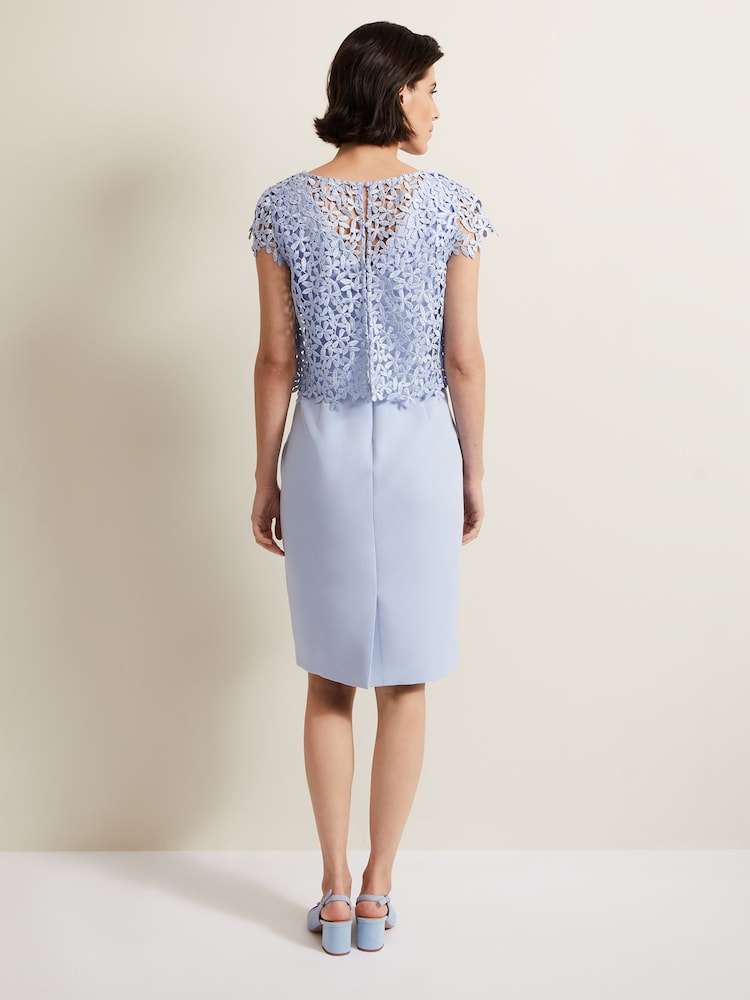 Azul - Vestido de doble capa de encaje Daisy de Phase Eight - Imagen 2 de 7 Azul - Vestido de doble capa de encaje Daisy de Phase Eight - Imagen 2 de 7