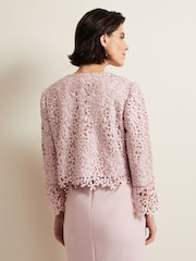 Phase Eight Pink Daisy Lace Jacket - Image 3 of 7