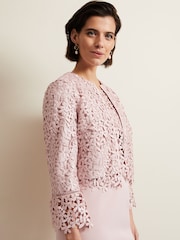 Phase Eight Pink Daisy Lace Jacket - Image 4 of 7