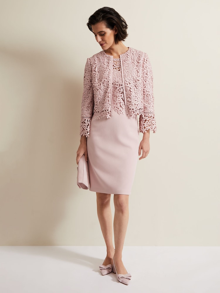 Phase Eight Pink Daisy Lace Jacket - Image 5 of 7