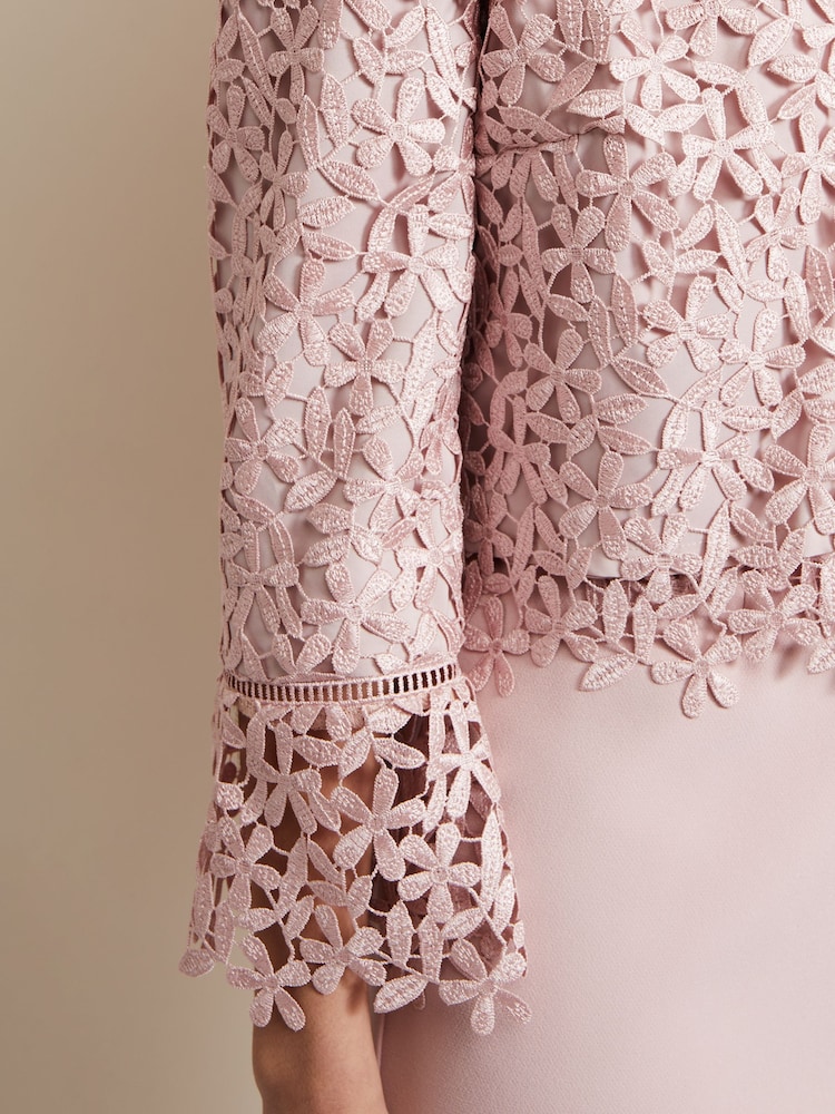 Phase Eight Pink Daisy Lace Jacket - Image 6 of 7