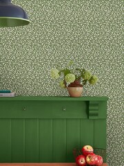 Joules Green Ditsy Floral Print 10M Wallpaper - Image 1 of 4