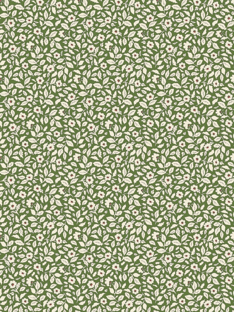 Joules Green Ditsy Floral Print 10M Wallpaper - Image 2 of 4 Joules Green Ditsy Floral Print 10M Wallpaper - Image 2 of 4