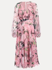 Phase Eight Pink Petite Lina Printed Midi Dress - Image 7 of 7