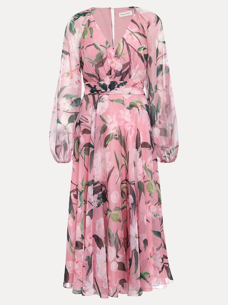 Phase Eight Pink Petite Lina Printed Midi Dress - Image 7 of 7