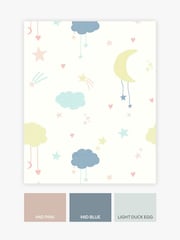 Yellow Pastel Moon & Stars Paste The Wall 10M Wallpaper - Image 3 of 4