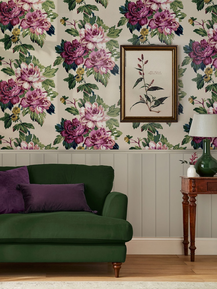 Joules Cream Invite Floral Wallpaper - Image 1 of 4 Joules Cream Invite Floral Wallpaper - Image 1 of 4