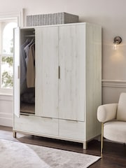 White Bronx Oak Effect Triple, 2 Drawers Wardrobe - Image 2 of 8